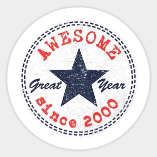 Awesome Since 2000 19th Birthday Gifts 19 Year Old Boy Girl Sticker